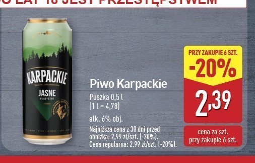 Piwo Karpackie jasne promocja