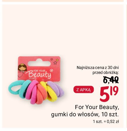 Gumki do włosów frotki For your beauty promocja