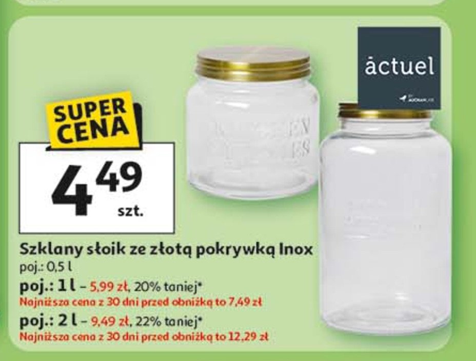 Słoik szklany 1 l Actuel promocja w Auchan