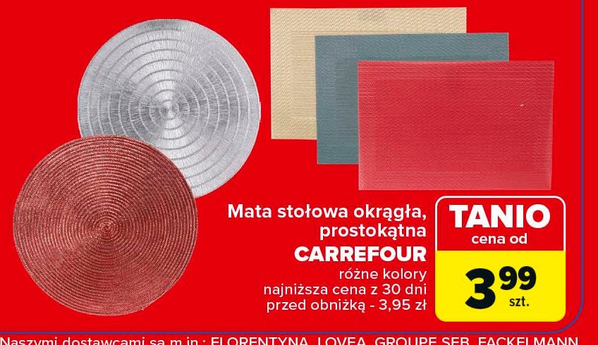 Mata stołowa prostokątna Carrefour promocja