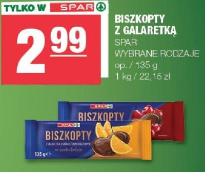 Biszkopty z galaretką Spar wybrane rodzaje promocja w SPAR