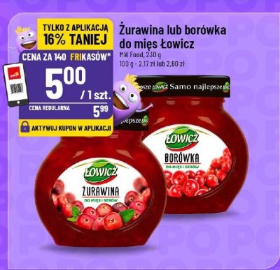 Żurawina lub borówka do mięs Łowicz Dw Frook promocja w POLOmarket