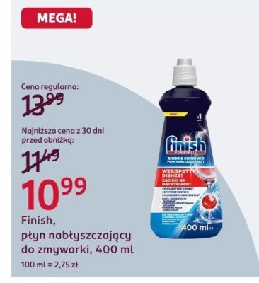 Płyn nabłyszczający do zmywarki Finish, 400 ml promocja w Rossmann