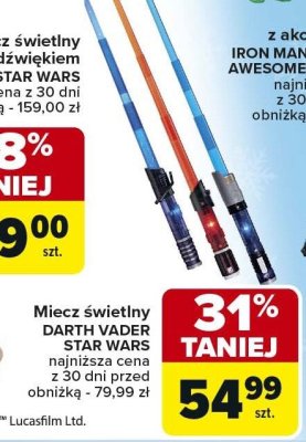 Miecz świetlny DARTH VADER STAR WARS promocja w Carrefour