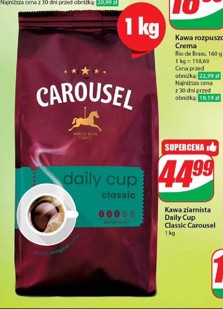 Kawa Carousel daily cup classic promocja w Dino