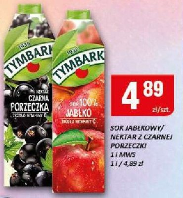 Sok jabłkowy nektar z czarnej porzeczki Tymbark 1l promocja w Chorten