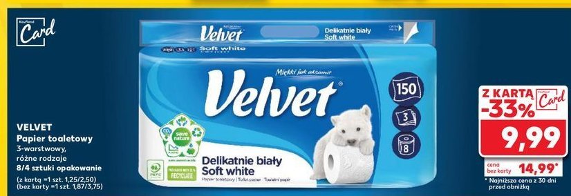 Papier toaletowy biały Velvet promocja