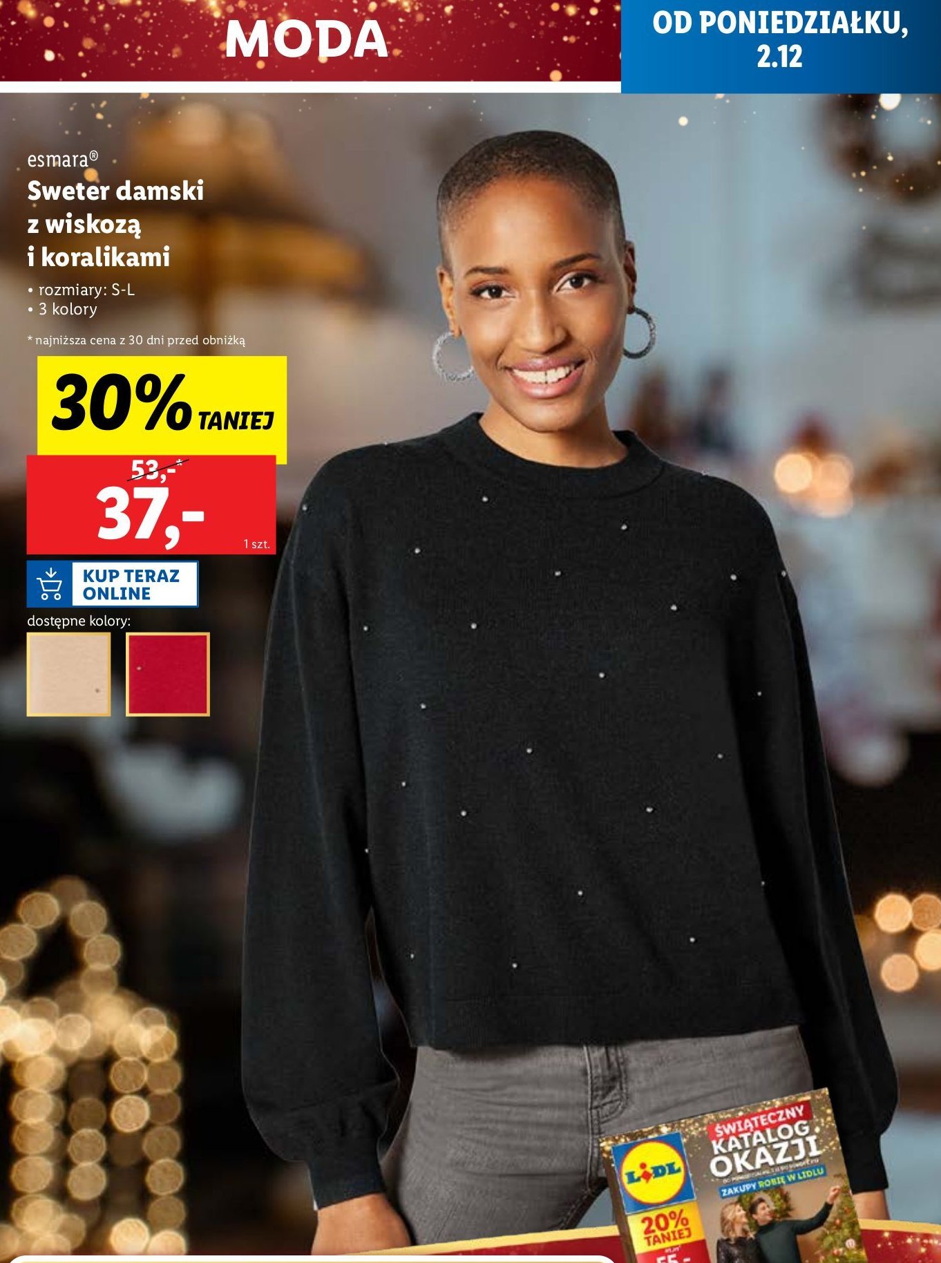 Sweter damski z wiskozy s-l Esmara promocja