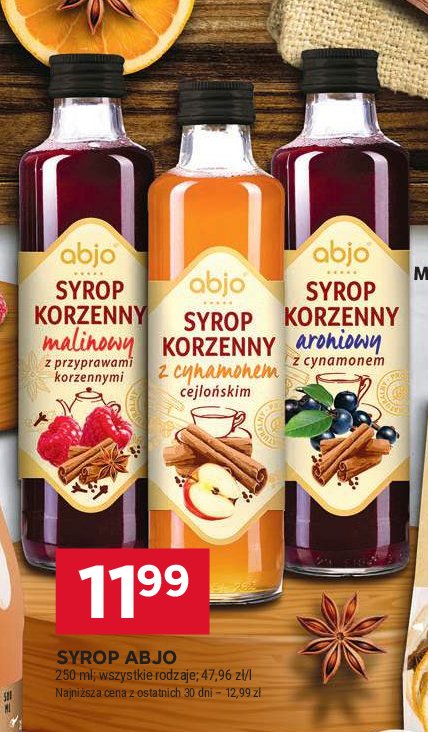 Syrop korzenny malinowy Abjo promocja