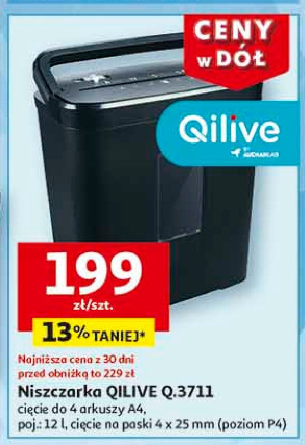 Niszczarka q.3711 Qilive promocja w Auchan