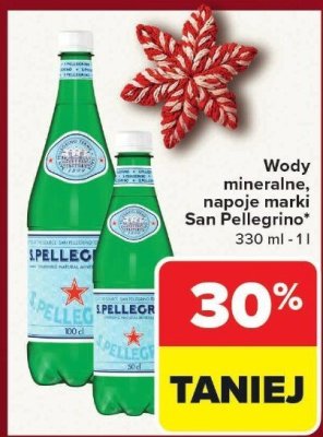 Woda mineralna San Pellegrino gazowana 330 ml promocja w Carrefour