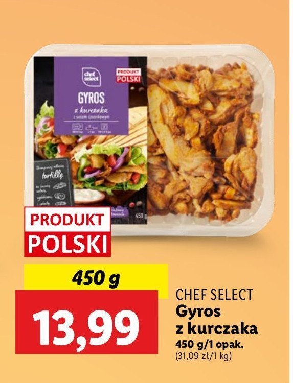 Gyros z kurczaka Chef select promocja