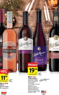 Wino CARLO ROSSI wybrane rodzaje promocja w Intermarche