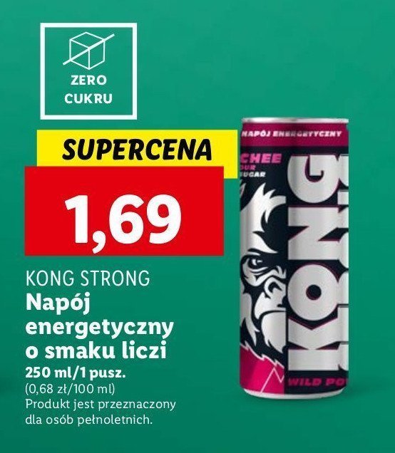 Napój energetyczny liczi Kong strong wild power promocja
