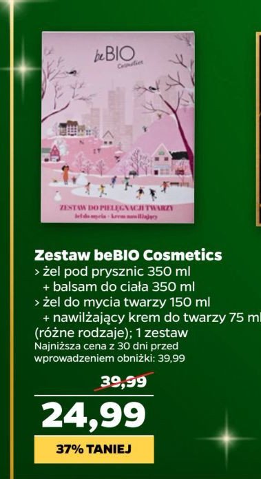 Zestaw w pudełku: żel do mycia twarzy 150 ml + krem do twarzy nawilżający 75 ml BE BIO ZESTAWY promocja w Netto