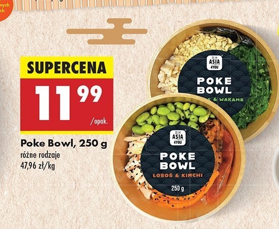 Poke bowl łosos & kimchi Asia 4you promocja w Biedronka