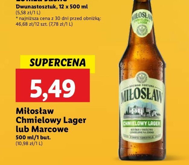 Piwo Miłosław chmielowy lager promocja