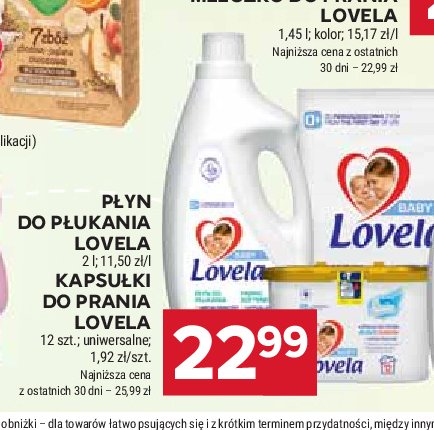 Kapsułki do prania do bieli i kolorów Lovela promocja