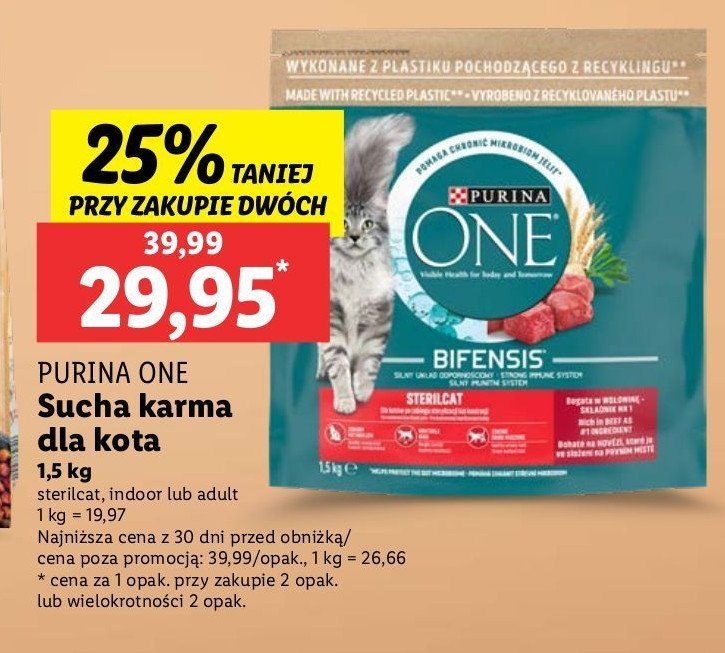 Karma dla kota indoor Purina one promocja