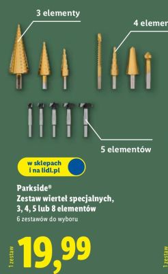 Zestaw wierteł specjalnych 3, 4, 5 lub 8 elementów promocja w Lidl