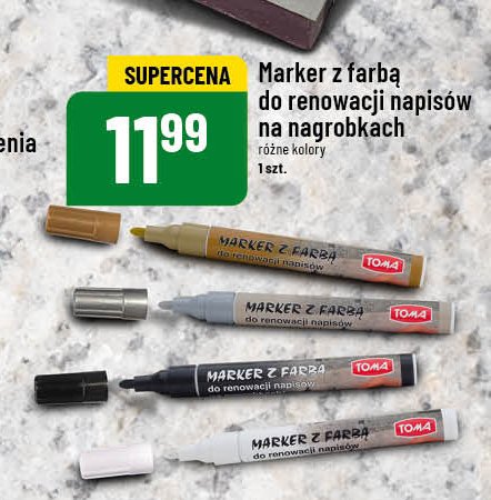 Marker do nagrobków czarny Toma (piśmieniczy) promocja w POLOmarket