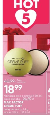 Puder MAX FACTOR CREME PUFF prasowany do twarzy, 14 g promocja w Super-Pharm