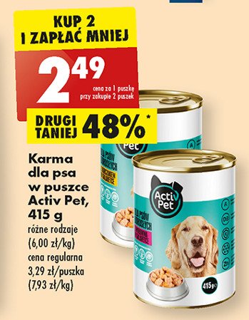 Karma dla psa z wo艂owin膮 w galarecie Activ pet promocja