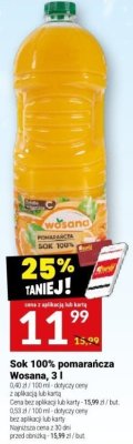Sok 100% pomarańcza Wosana promocja w Twój Market