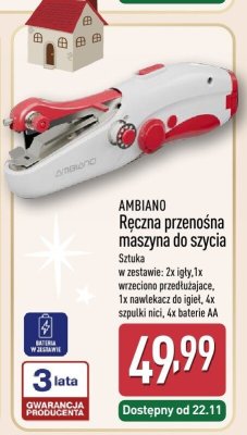 Ręczna przenośna maszyna do szycia  promocja w Aldi