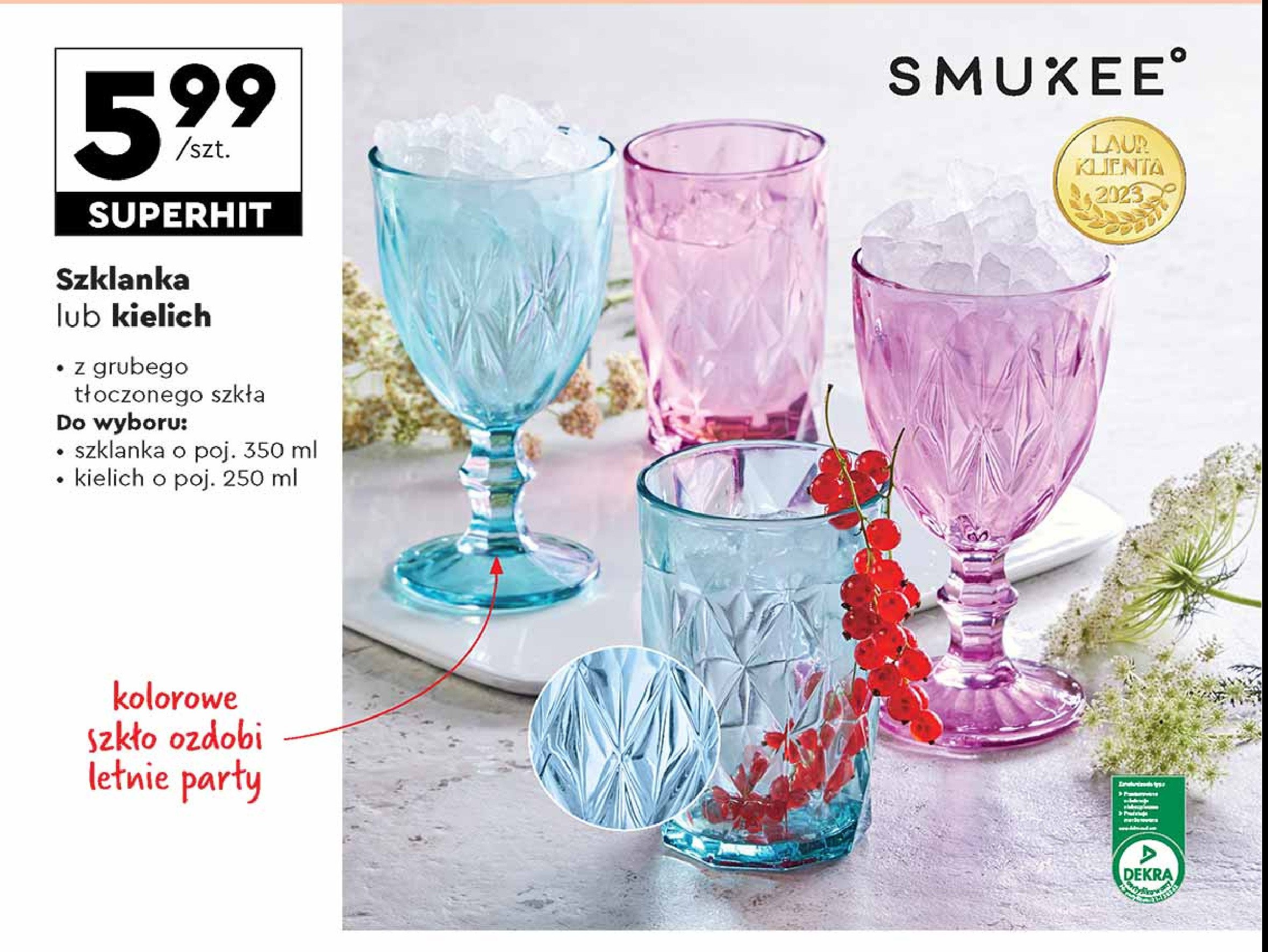 Kielich szklany 250 ml Smukee kitchen promocja