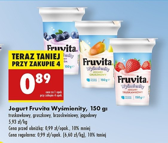 Jogurt truskawkowy Fruvita wyśmienity promocja