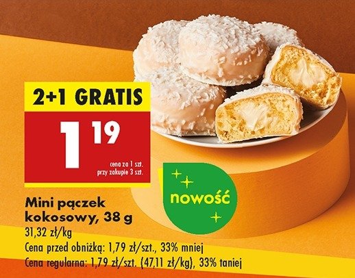 Mini pączek kokosowy promocja w Biedronka