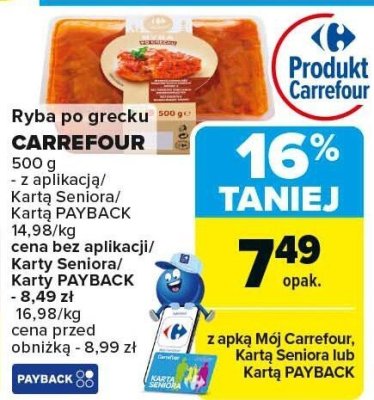 Ryba po grecku Carrefour promocja w Carrefour Market