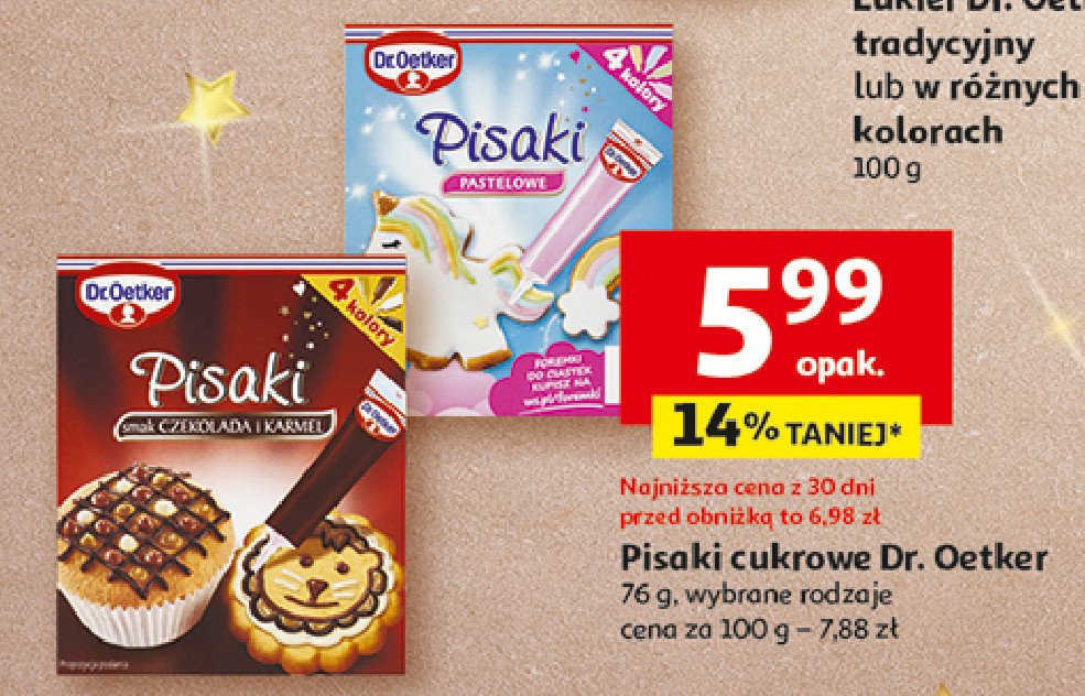 Pisaki czekolada i karmel Dr. oetker promocja w Auchan