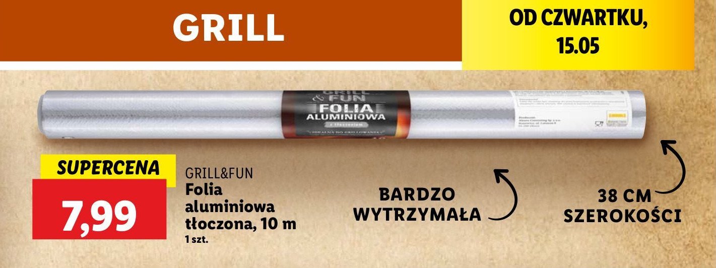 Folia aluminiowa Grill and fun promocja w Lidl