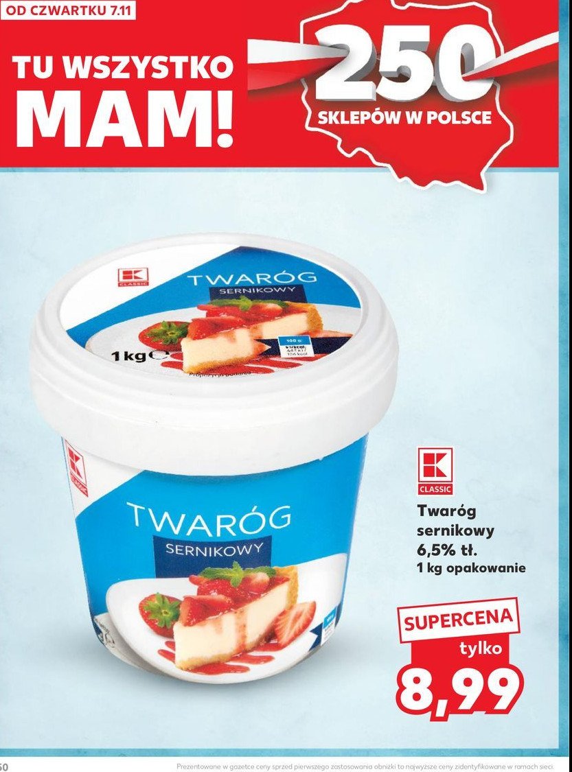 Twaróg sernikowy 6.5 % K-classic promocja