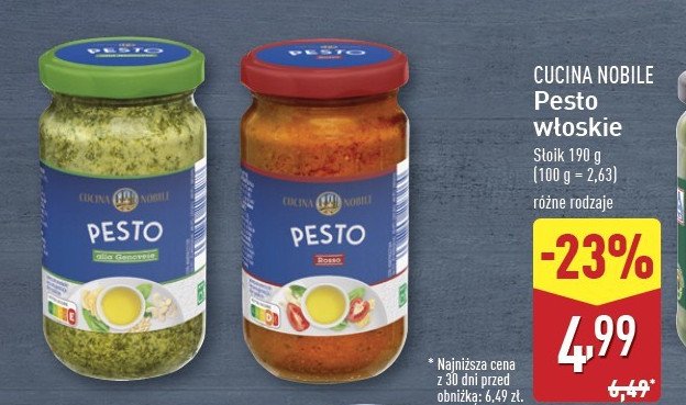 Pesto alla genovese Cucina nobile promocja