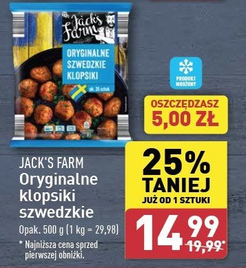 Klopsiki szwedzkie Jack's farm promocja w Aldi