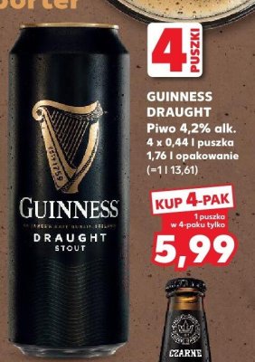 Piwo Draught Stout promocja w Kaufland