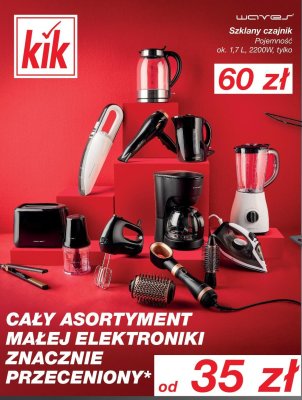 Czajnik elektryczny szklany Wavys pojemność ok. 1,7 L, 2200W promocja w KiK