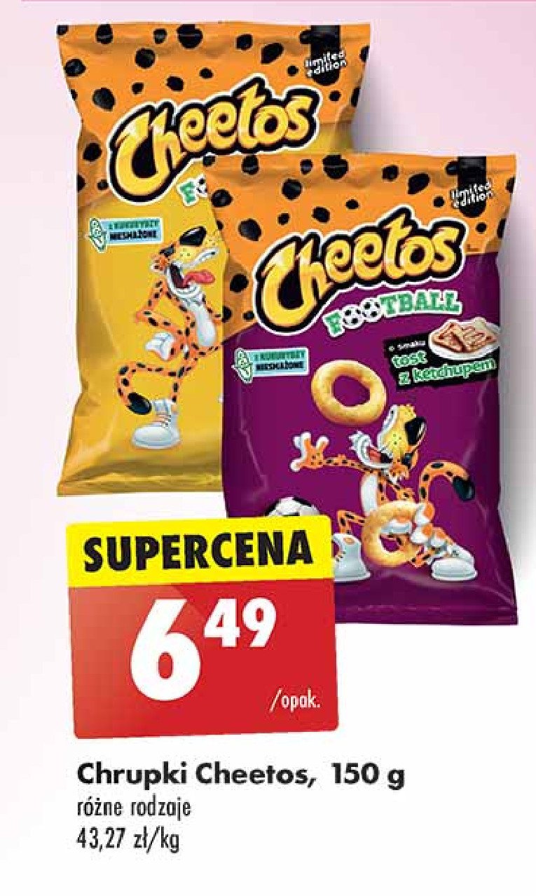 Chrupki o smaku tosta z ketchupem Cheetos football Frito lay cheetos promocja