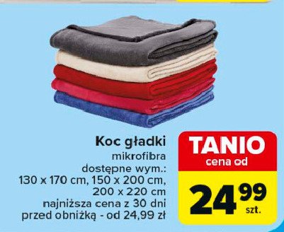 Koc gładki 150 x 200 cm promocja