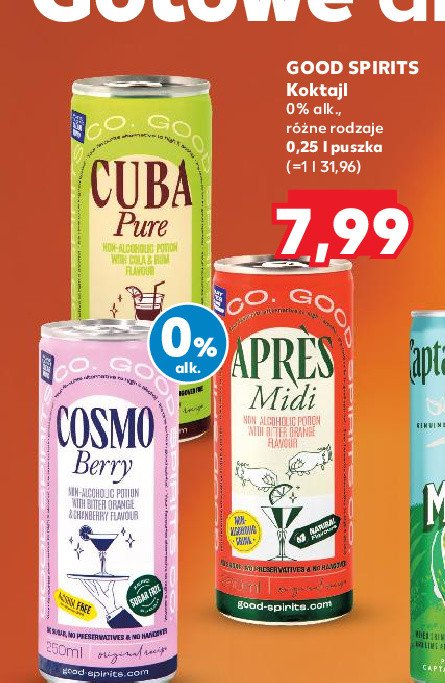 Drink bezalkoholowy apres midi Good spirits promocja w Kaufland