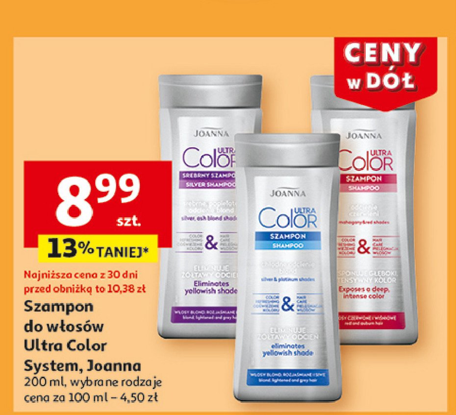 Szampon do włosów blond, rozjaśnianych i siwych platynowy odcień Joanna ultra color system promocja