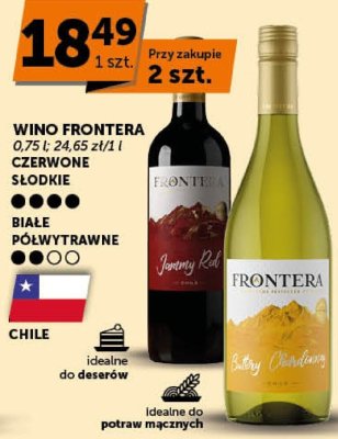 Wino Frontera czerwone słodkie białe półwytrawne promocja w Euro Sklep