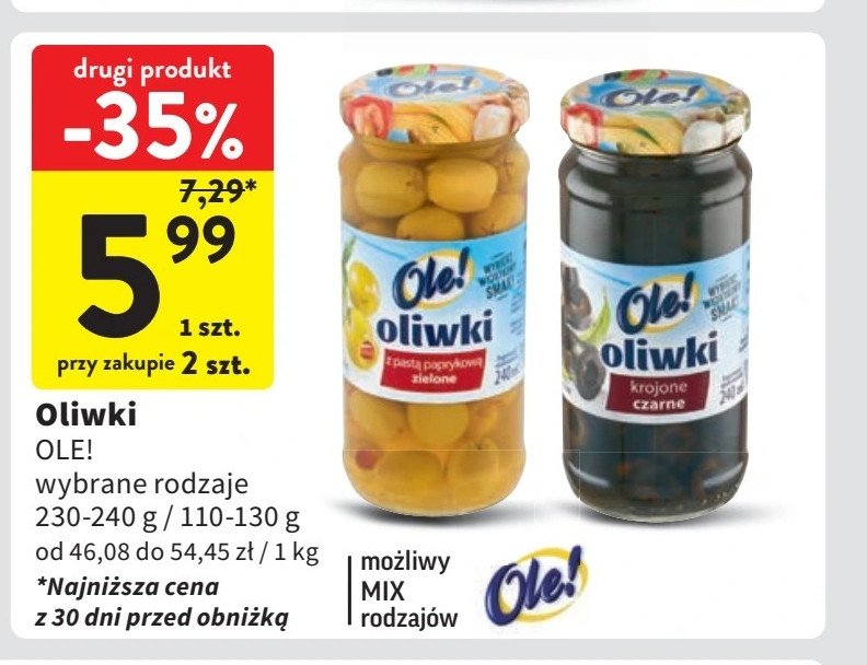 Oliwki czarne drylowane Ole! promocja w Intermarche