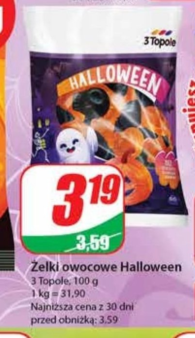 Żelki owocowe halloween 3 TOPOLE promocja