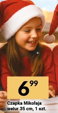 Czapka Mikołaja welur 35 cm, 1 szt. promocja w Twój Market
