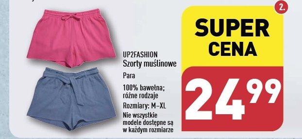 Szorty muślinowe m-xl Up2fashion promocja