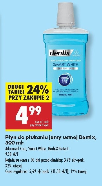 Płyn do płukania ust smart white strong mint Dentix promocja